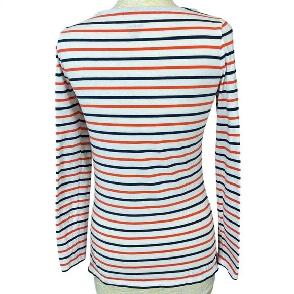 Boden Great Breton You've Earned These Stripes Long Sleeve Scoop Neck Tee 6 - Picture 4 of 8